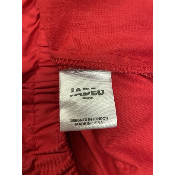 Jaded London Women Red Wide Leg Cargo Cut Out Ruched Parachute Pant Grunge Y2K 6 - Picture 10 of 16
